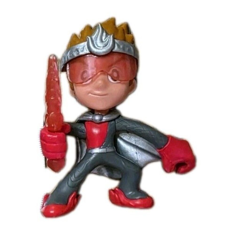 Ninja Kidz TV Series 2.5" Action Figure Toy Ashton (Red) W/ Flame Sword Bonkers